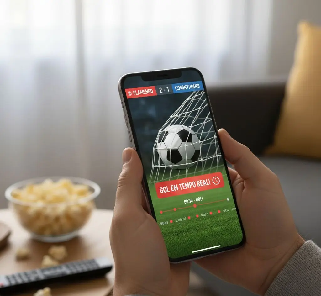 aplicativo que você usa mostra gols em tempo real